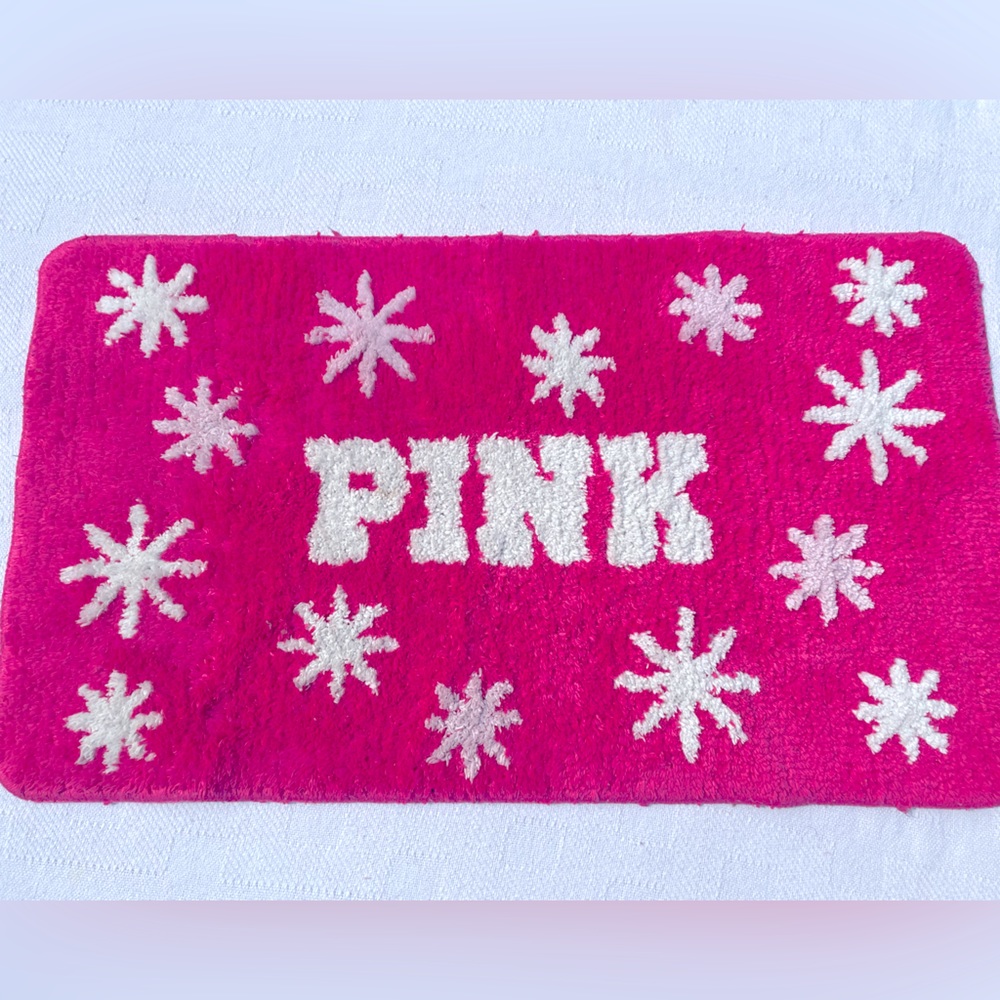 Victorias Secret Christmas Themed Pink Rug